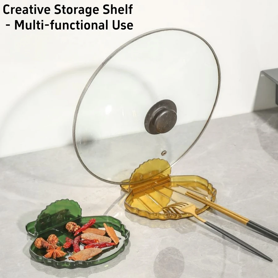 Light Luxury Shell Pot Lid Holder, Kitchen Countertop Storage Rack, Multifunctional Pot Lid Stand, Simple Pot Lid Organizer