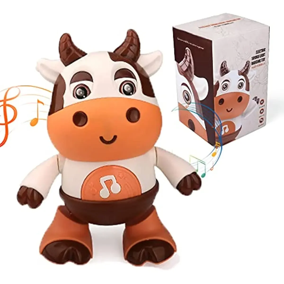 Baby Cow Musical Toys 2023 New Dancing Walking Baby Cow Toy with Music and LED Lights Baby Learning Development Toy Xmas Gift