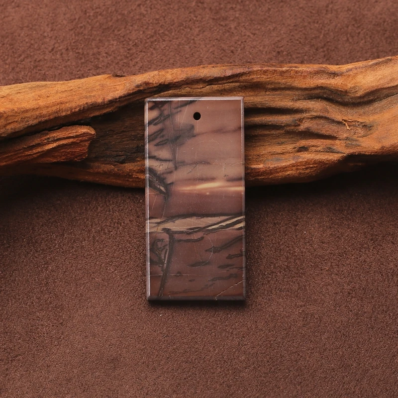 

Natural Stone Chohua Jasper Rectangle Pendant Beads Fashion Jewelry Earrings Accessories 51x25x5mm 17.1g