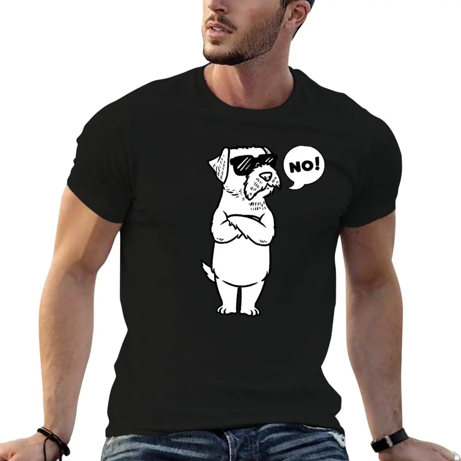 T-shirt décontracté pour chien Border Terrier Stubborn, coupe ample, pour un usage quotidien