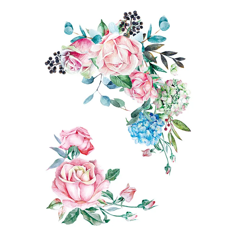 Hand-Painted Watercolor Roses Toilet Sticker Bathroom Toilet Cover Sticker Wall Stickers Wc For Home Decoration 2026 Christmas