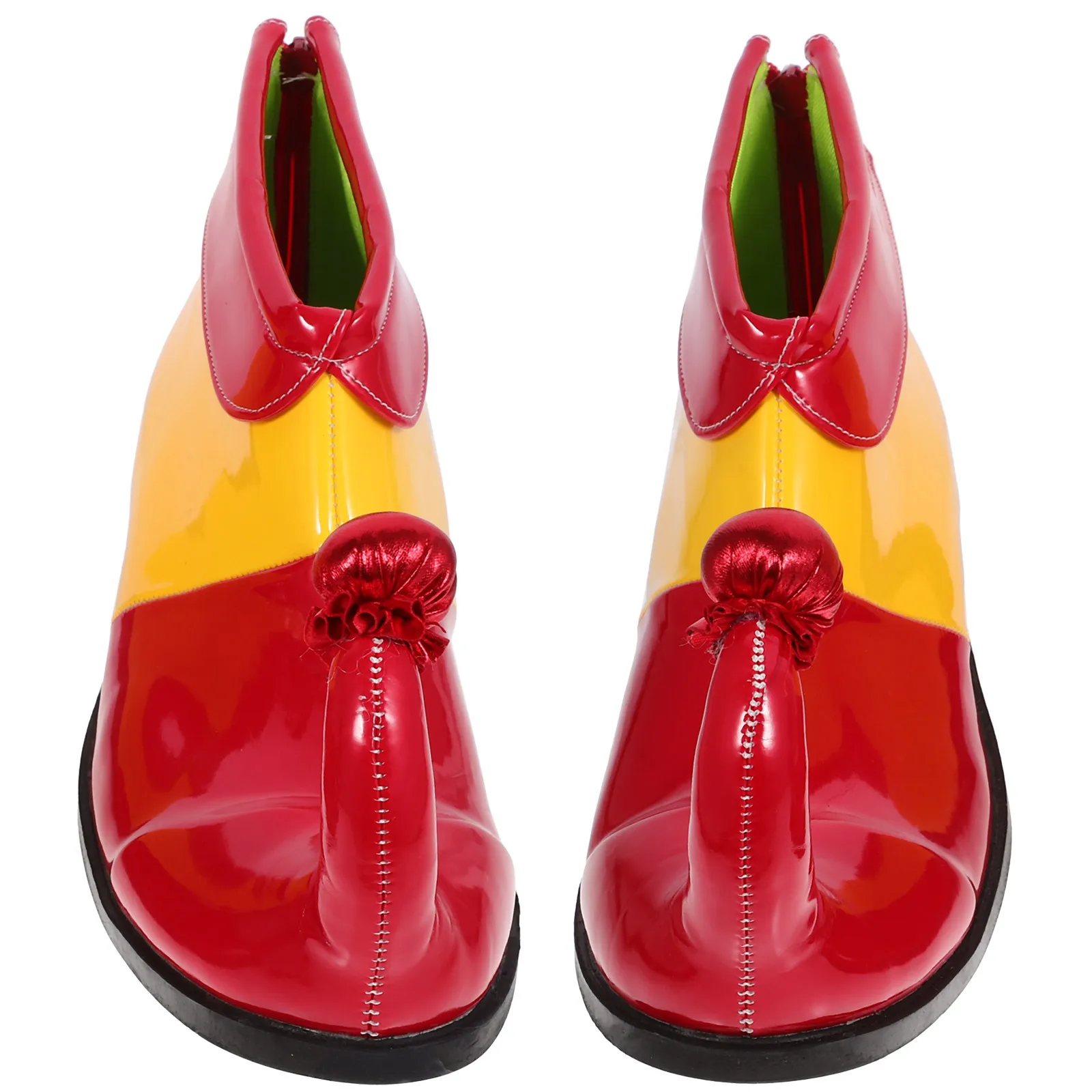 1 쌍 광대 신발 PU 다채로운 코스프레 액세서리 부드럽고 편안한 광대 의상 카니발 할로윈 파티 부츠