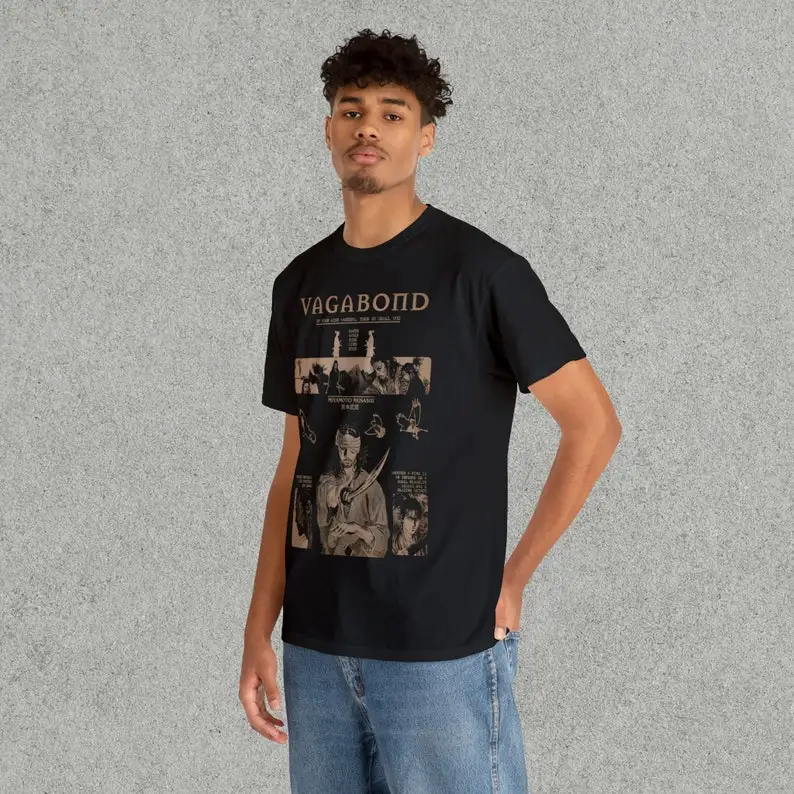 Vagabond Shirt Vintage Manga Merch Takezo Tee Samurai Shirt Vagabond Vintage Design Unisex Manga TShirt