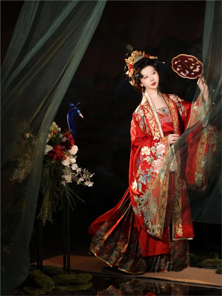 

Hanfu wedding dress embroidery traditional Chinese women's set