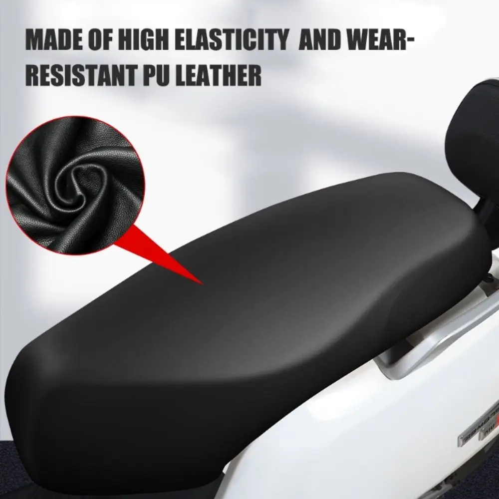 Black Motorcycle Seat Cover Non-slip Dustproof Sunscreen Scooter Cushion Breathable Waterproof Seat Protector