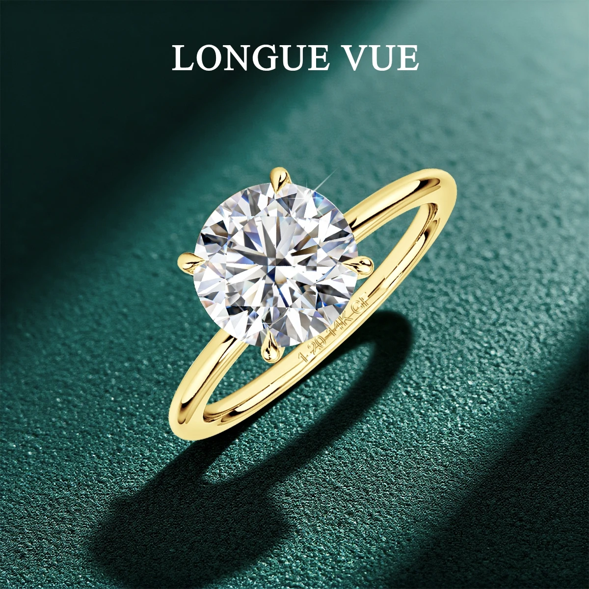 

2 Carat Never Fading 14K Gold Filled Solitaire Moissanite Ring Solid Women Wedding Band Engagement Gift Hypoallergenic Jewelry
