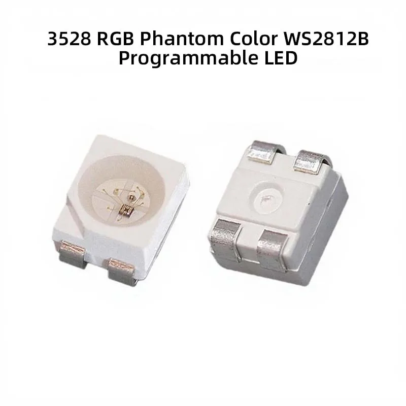 100PCS WS2812B-3528RGB Programmable 5V Built-in IC Single-Touch 3528 Full-Color High-Brightness SMD LED Bead