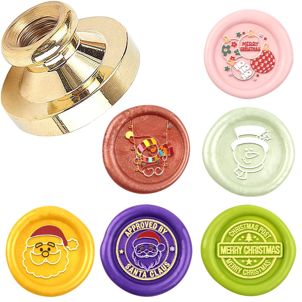 

Approved By Santa Claus Snowman HOHOHO Bell Wax Seal Stamp 25mm Brass Head For Decorating Halloween Party Gift and Greeting Card