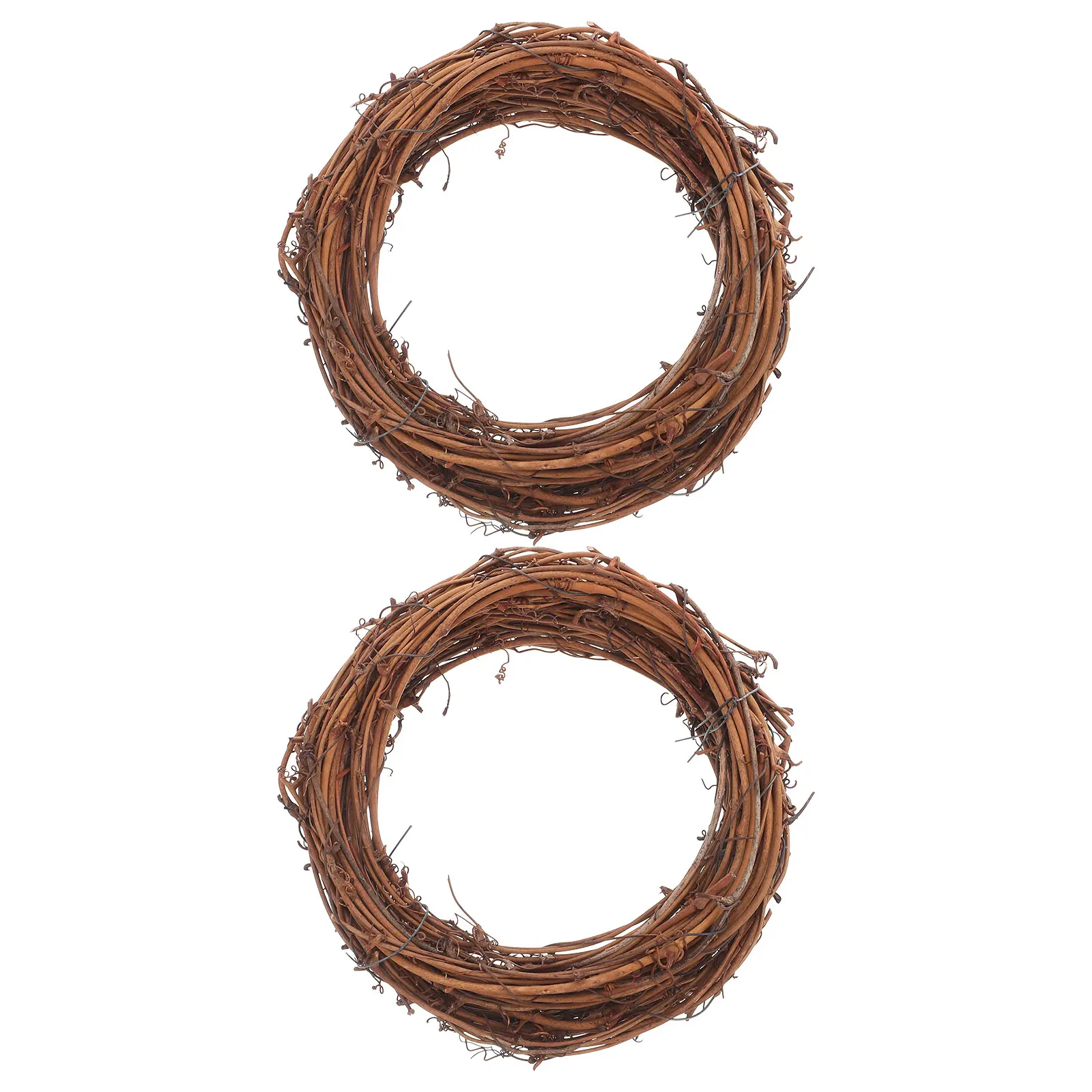 

2 Pcs Natural Rattan Decoration Grapevine Wreath for DIY Fall Craft Decorate Parties Floral Hoop Christmas Base