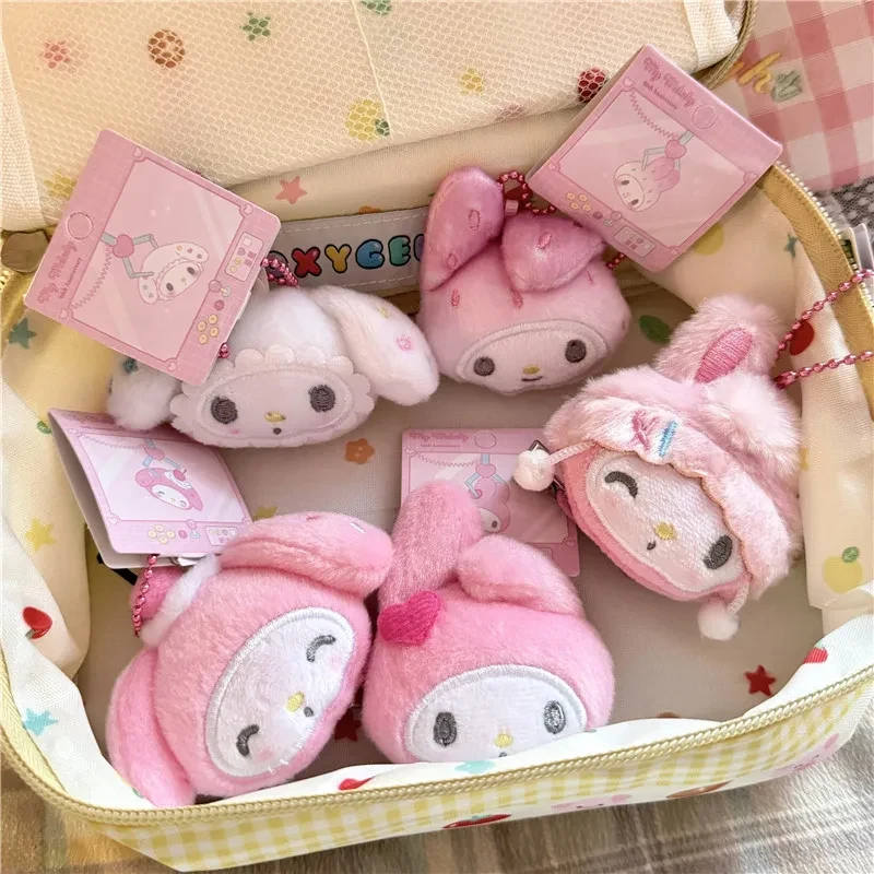 Kawaii Sanrio My Melody 50th Anniversary Plush Keychain My Sweet Piano Head Shape Hair Clip Girly Hair Barrette Pendant Gifts