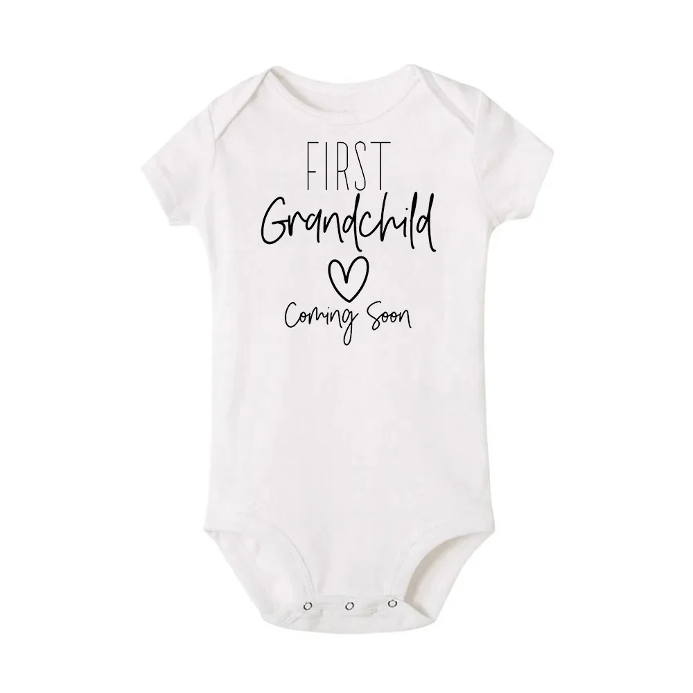 First Grandchild Coming Soon Announcement Newborn Baby Bodysuits Funny Boy Girl Short Sleeve Jumpsuit Gift for New Grandparents