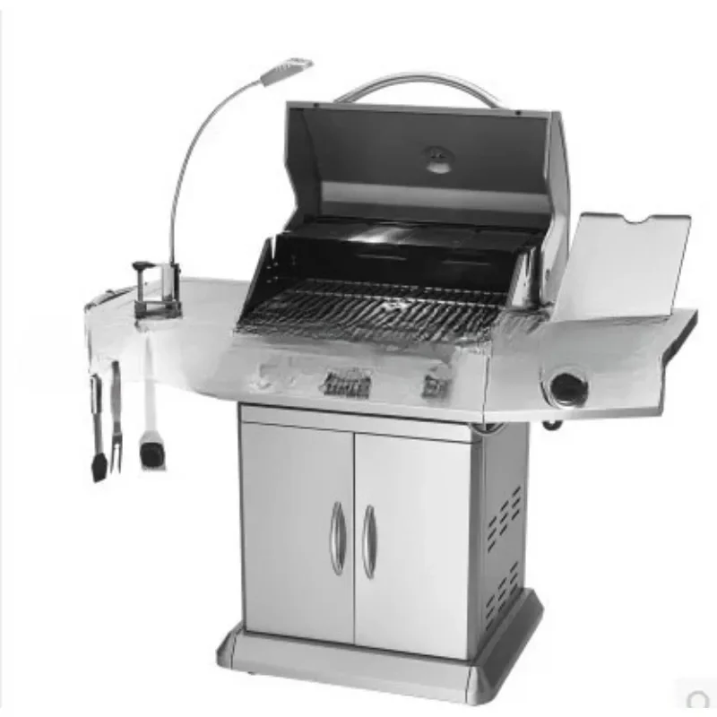 Natural gas stainless steel barbecue grill, smokeless barbecue for home and business, easy to move