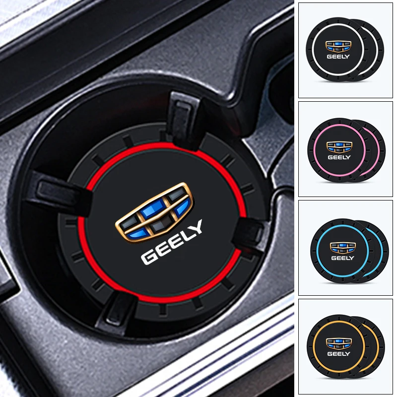2PCS Available in Multiple Colors Silicone material Coaster Anti-slip For Geely Atlas Boyue Emgrand X7 EC7 GC6 Parts LC EC8