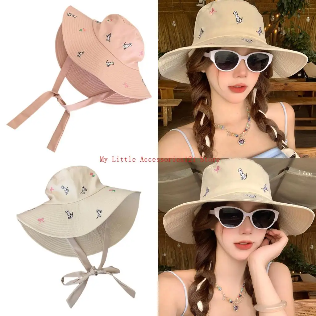 

Unisex Bucket Hat Colorful Embroidered Fisherman Hat for Casual Wear Stylish Hat