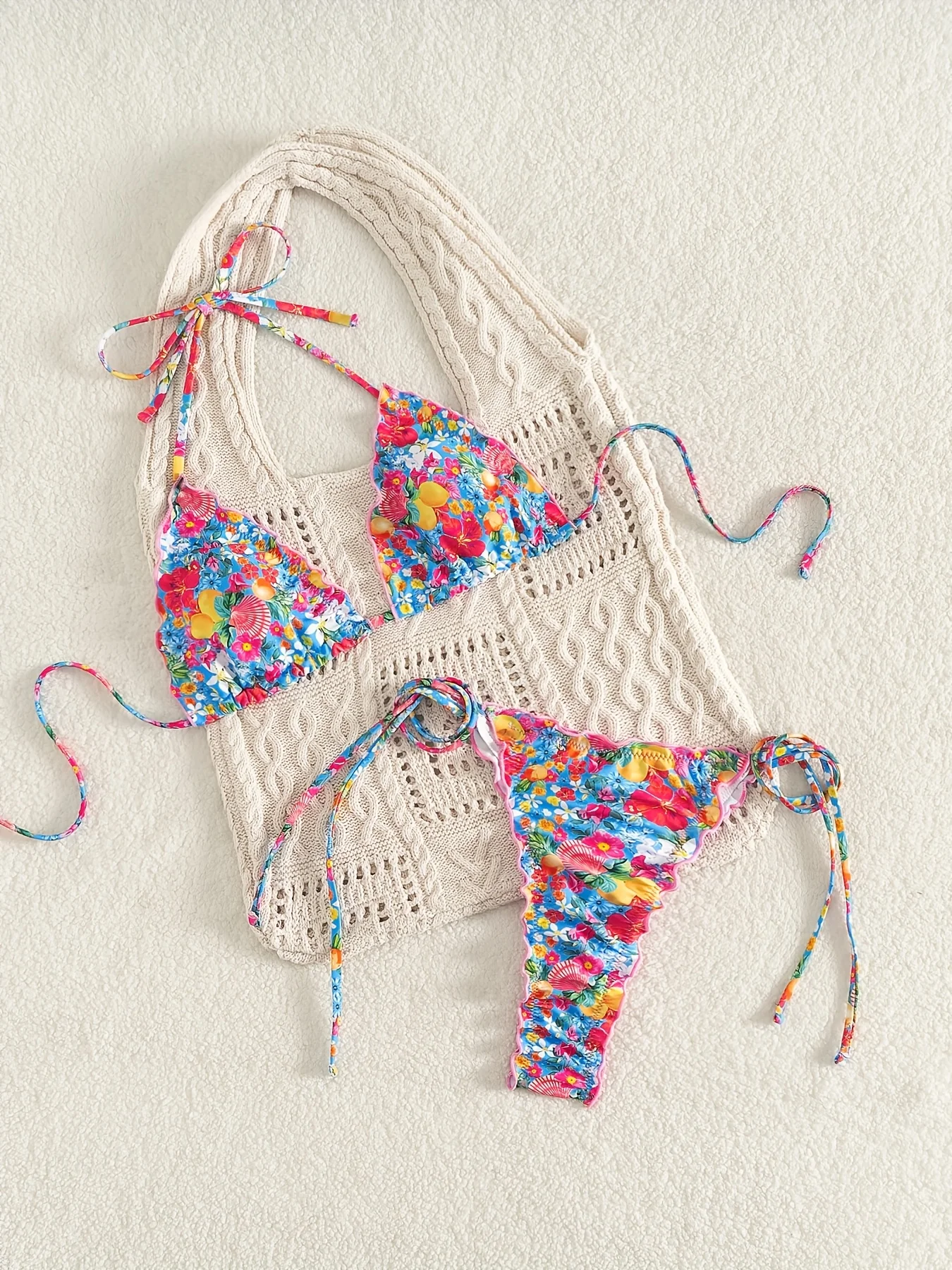 ZTVitality Sexy Print Push Up Bikinis 2025 New Biquini Padded Bra Halter Bandage Swimsuit Women's Swimwear Summer Bathing Suit