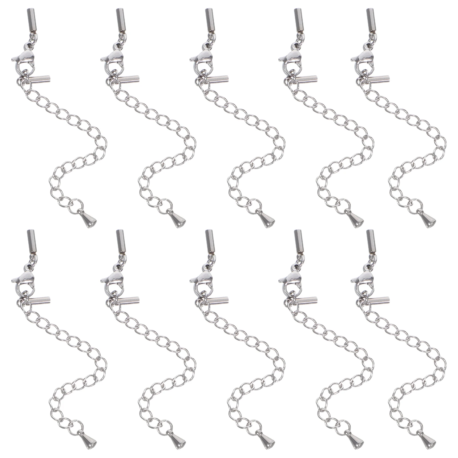 

10pcs Adjustable Necklace Extender Chain Lobster Clasp Durable Jewelry Extension Fasteners For Bracelets Necklaces Chain