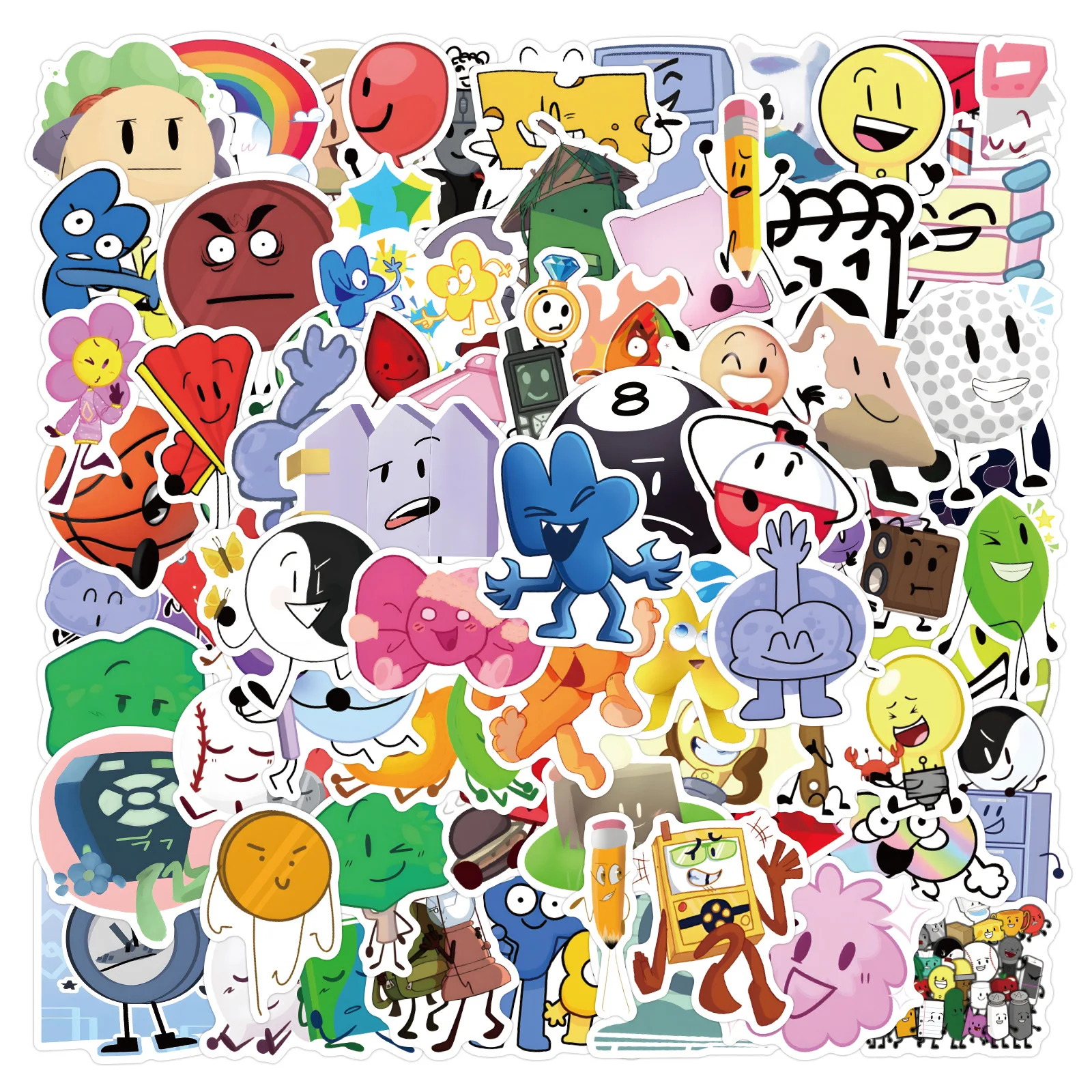 

55/110PCS Battle for Dream Island Sticker Cartoon Cute Graffiti Decorative Phone Case Notebook Skateboard Waterproof Decal Toys