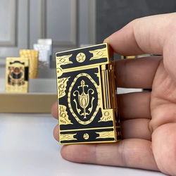 New commemorative edition single and double flame luxury lighter Ping Sound natural paint cigarette smoking butane lighter 18057