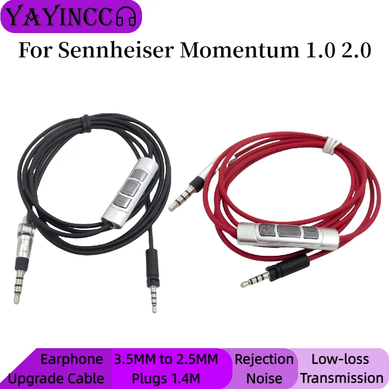 

YAYINCC Replacement 3.5MM to 2.5MM Audio Upgrade Cable For Sennheiser Momentum 1.0 2.0 Headphones Bluetooth Headset Cable