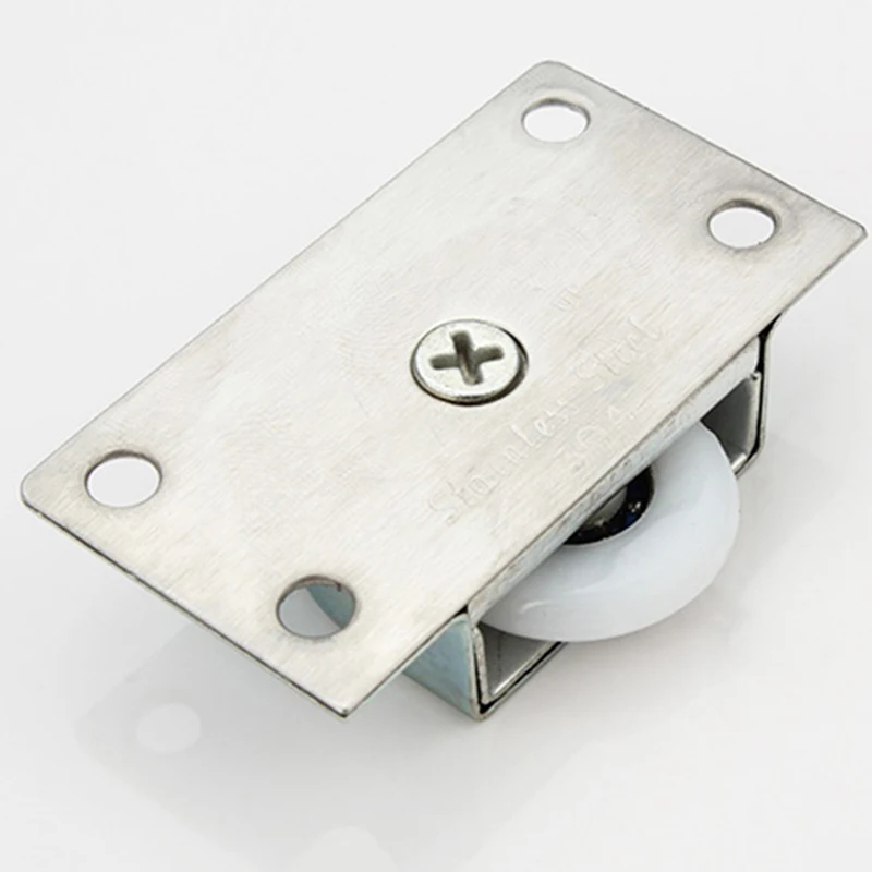 1 conjunto de rolos de porta deslizante de aço inoxidável, acessórios de móveis para porta de guarda-roupa de quarto suspenso para armário, cabine de chuveiro