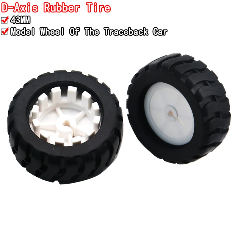 K346 43*19*3mm D-hole Rubber Wheel Suitable for N20 Motor D Shaft Tire Car Robot DIY Toys Parts