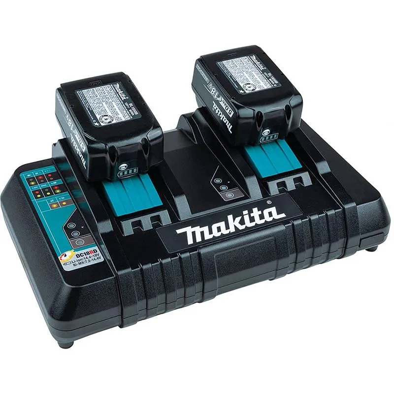 Imagem -03 - Makita-li-ion Dual Port Optimum Carregador Rápido Original Dc18rd 18v Lxt