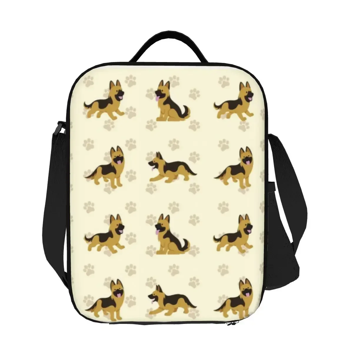 حقيبة غداء معزولة لمحبي الكلاب لمدرسة العمل الألزاسي وولف دوج محمول مبرد صندوق غداء حراري للنساء والأطفال