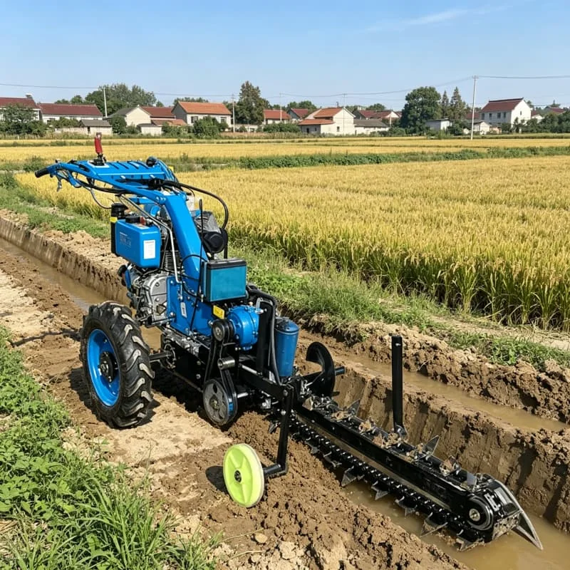 Trench Digging Machine Walk Behind Self Propelled Trencher Customized Depth Width for Residential Drainage Landscaping Hot Sale