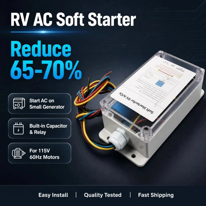 RV Soft Starter For AC Compressor Reduces Startup Current 65% Quiet Operation Air Conditioner Modification Module A/C Compressor