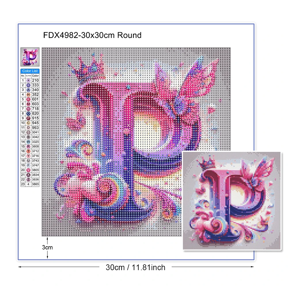 5D Art Letter Diamond Painting Combination Full Square Round Diamond Mosaic Abstract Color Home Decoration