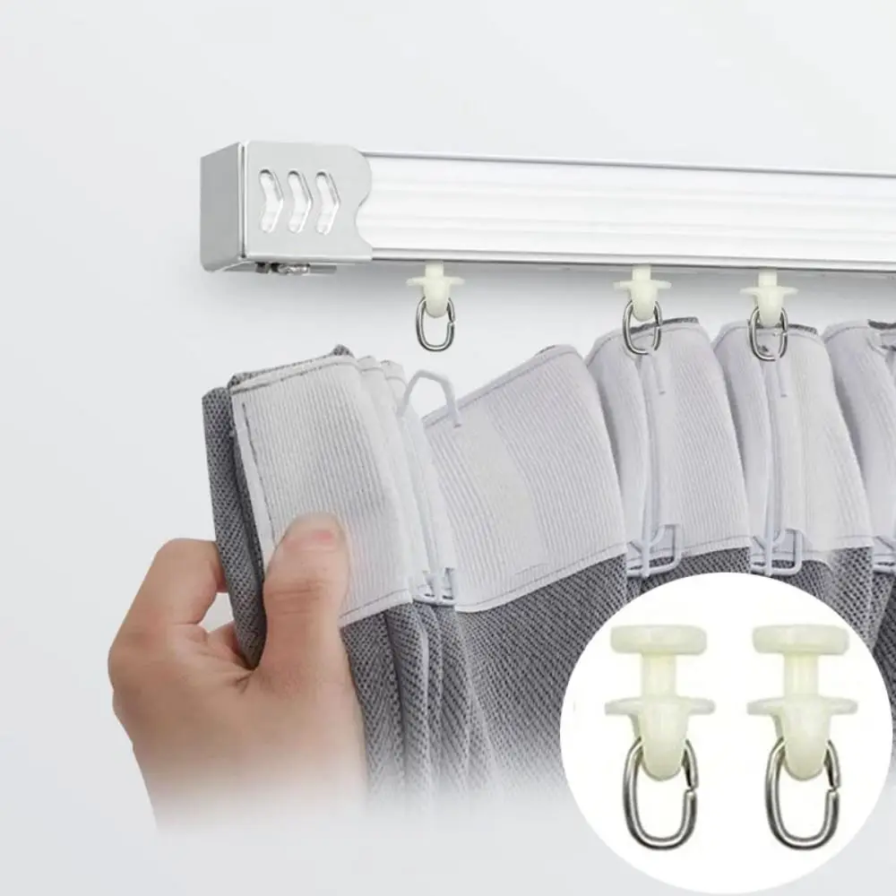 

50 шт., планер для штор, потолочные раздвижные крючки для штор, направляющие для драпировки, роликовая переноска, шкив для занавески для душа, оконный Acce