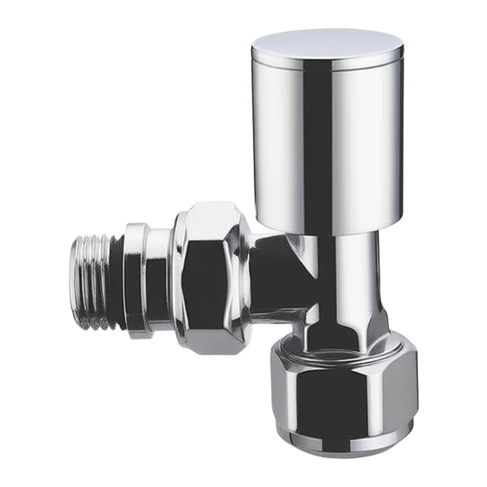Angle Type Thermostatic Radiator Valve Chrome Finish Brass Material for Residential Heating 8 8 6cm Dimensions