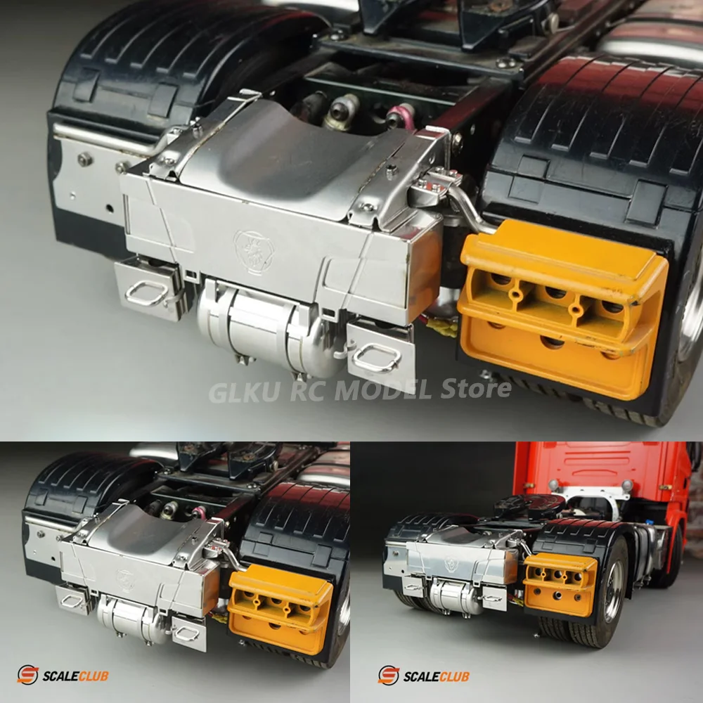 Scaleclub Parti decorative antiscivolo per serbatoio carburante posteriore con fascio di coda posteriore in metallo HWL-SC-1 adatte per camion di trazione Tamiya 1/14 RC