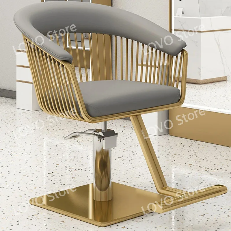 Chaise Barbier de Luxe et Confortable en Or, Mobilier  Salon  Coiffure