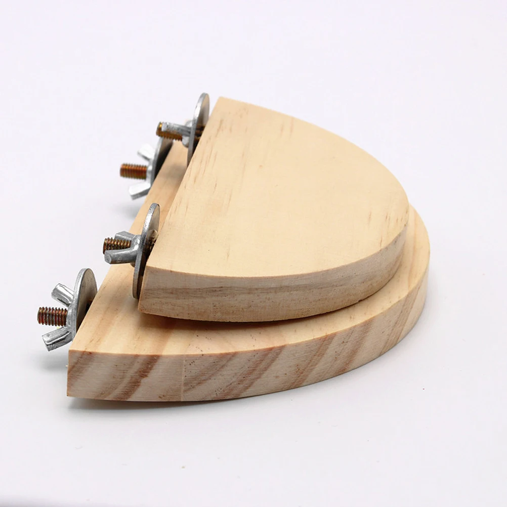 

2Pcs Bird Jump Stand Natural Wood for Small Pets Parrots Hamsters Gerbils Mice Semicircle Stand Platform 15cm