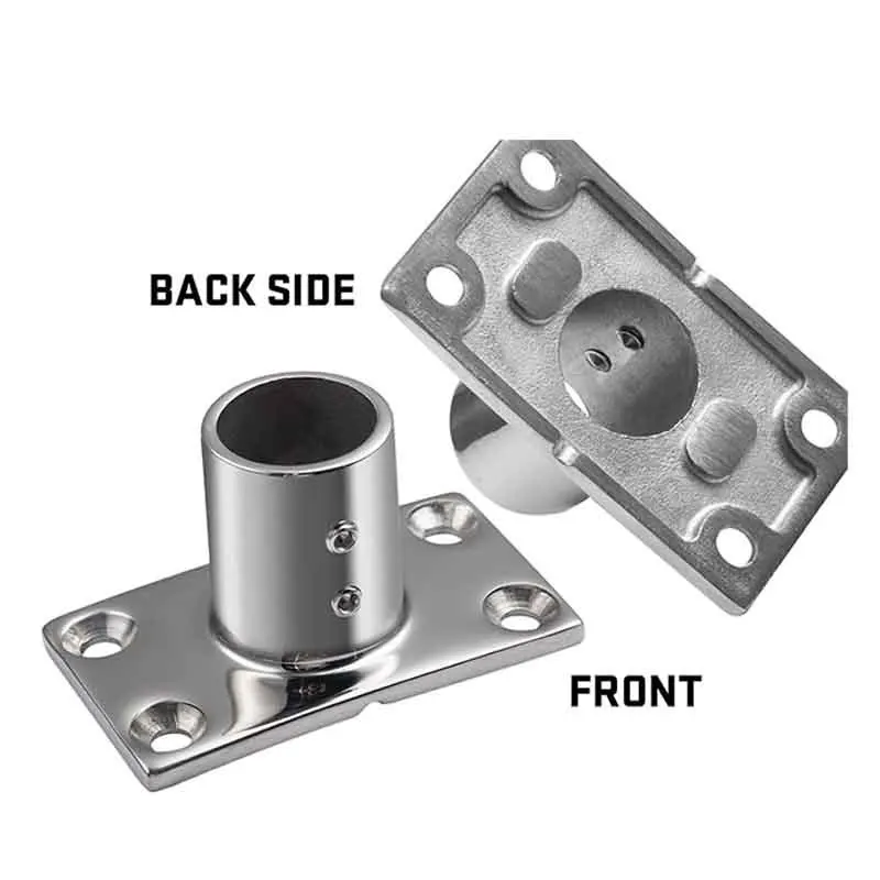 60/90 Degree Square Tube Base 22/25mm Yacht 316 Stainless Steel Marine Railing Handrail Fixed Base