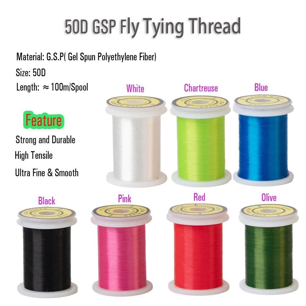 ICERIO 3D/50D GSP hilo de atado suave y encerado para moscas ninfas - imagen 4