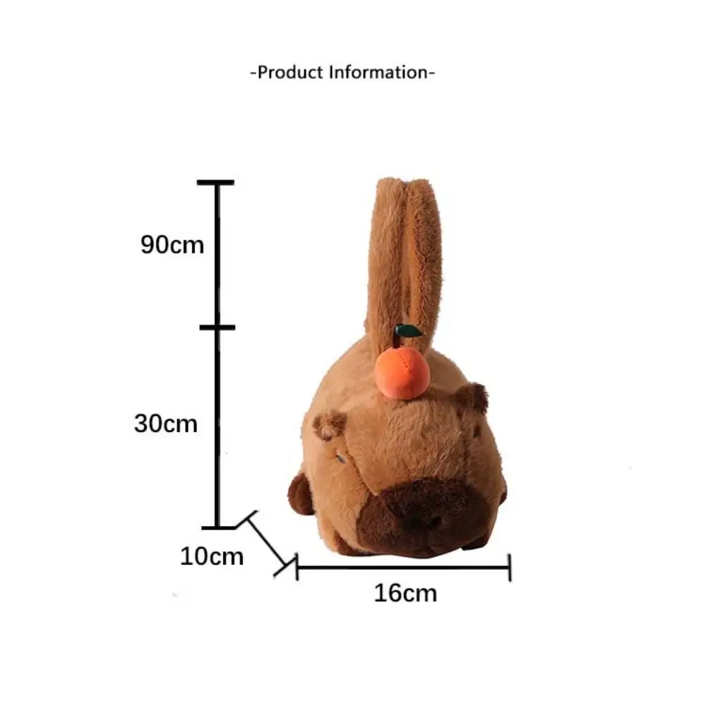 Plush Capybara Capybara Plush Backpack Large Capacity Stuffed Capybara Shoulder Bag Cute Animal Cartoon Cartoon Crossbody Bags