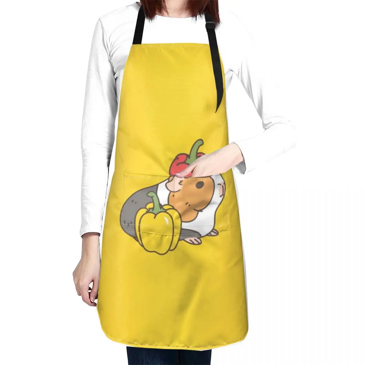 Bell pepper, cherry tomatoes and Guinea pigs pattern Apron professional kitchen For Men Home and kitchen products Teacher Apron