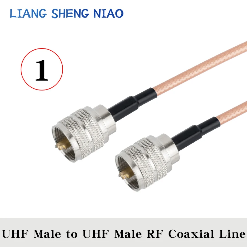 Imagem -02 - Cabo Blindado Duplo Conector de Plugue Masculino rf Coaxial Pigtail Adaptador Jumper Reto Uhf Pl259 pc Novo Rg142