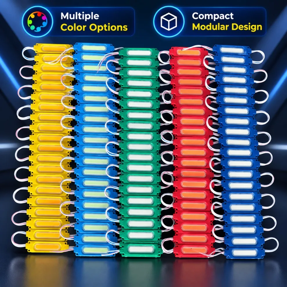20Pcs/Lot DC12V COB LED Modules IP65 Waterproof Multicolor Warm White Blue for Shop Banner Backlight Christmas Holiday Lighting