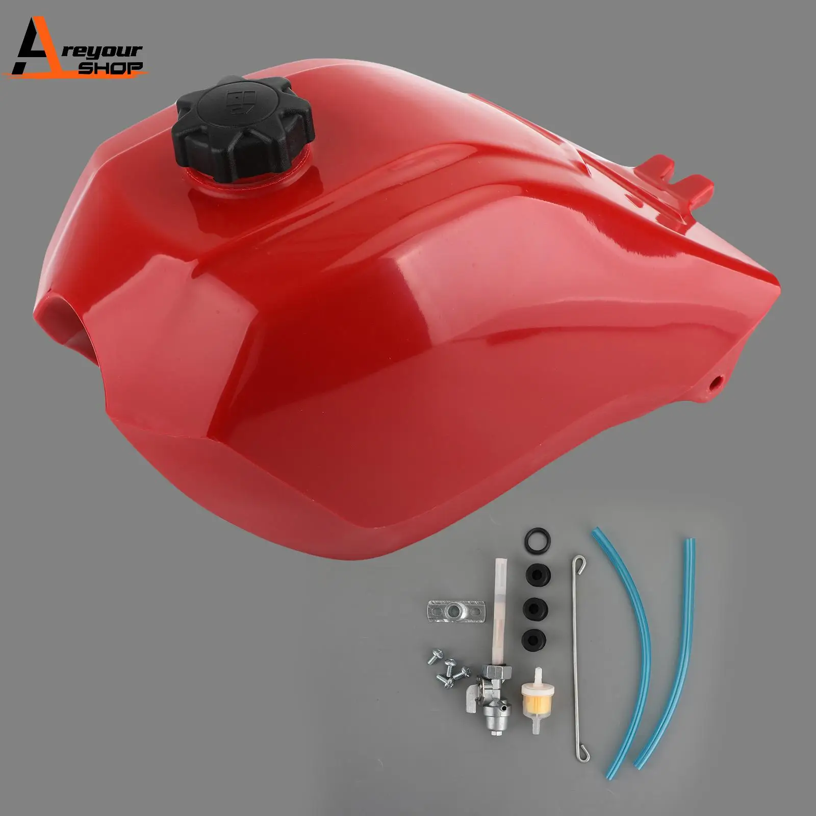 

Areyourshop Plastic Fuel Tank w/Gas Cap Fit for Honda ATC250ES ATC 250ES 1985 1986 1987 BIG RED 16950-HC4-840 Motorcycle Parts