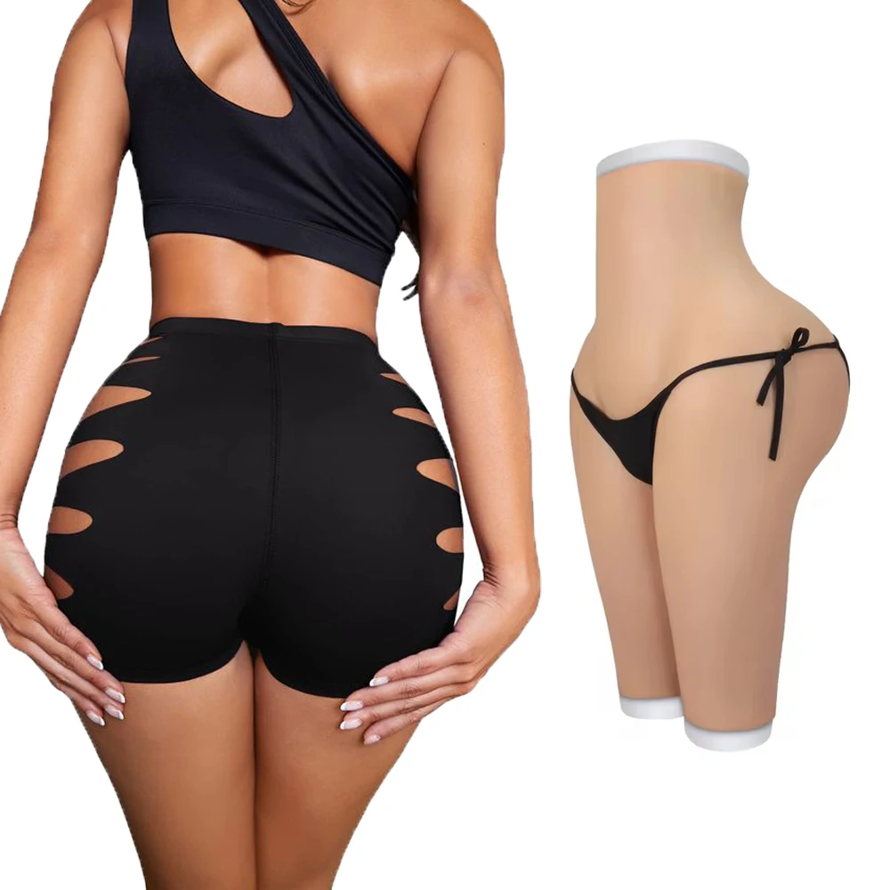 Artificial Silicone Buttock 4cm Butt and Hips Enhanced Shaperwear For African Woman Open Crothch Design Fake Buttocks Panties