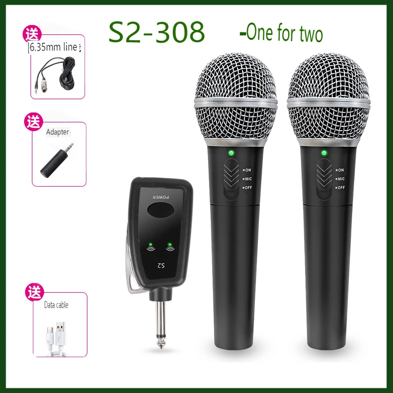 تصدير التجارة الخارجية ميكروفون سلكي ولاسلكي ثنائي الغرض S2-308 ميكروفون مؤتمر منزلي خطاب الغناء الكمبيوتر