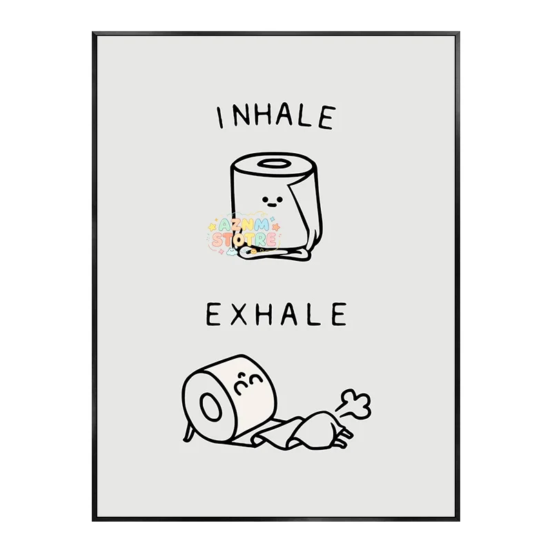 Abstract Humour Bad Smell Funny Bathroom Poster Black White Prints Canvas Painting Wall Art Pictures WC Toilet Room Decor