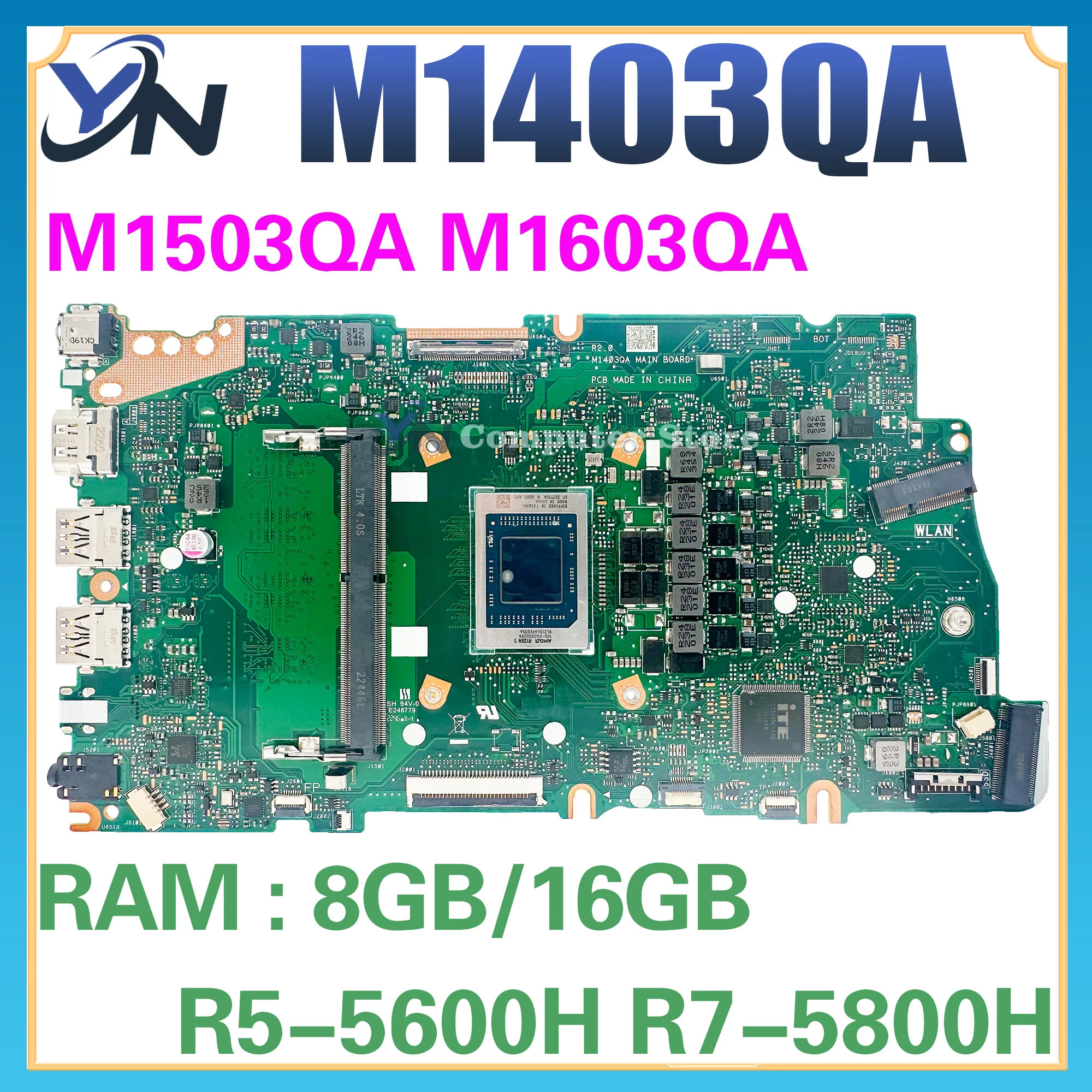 

M1403QA Mainboard For ASUS M1403Q M1503QA M1603QA M1502QA M1702QA M1703QA D1403Q D1503Q D1603Q Laptop Motherboard R5 R7 100% OK