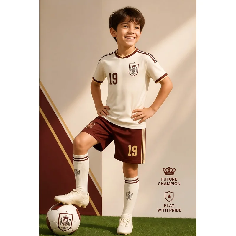 2026 Spain Fans Football Jersey 2‑Piece Set Harajuku Style Summer T‑Shirt And Shorts Sportswear Kit For Men Women Kids