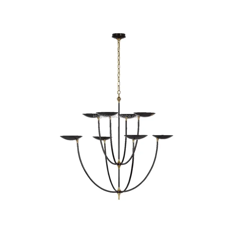 Custom Vintage Graceful Chandelier Living Room Restaurant Decorative Lamp Art Brass Chandelier