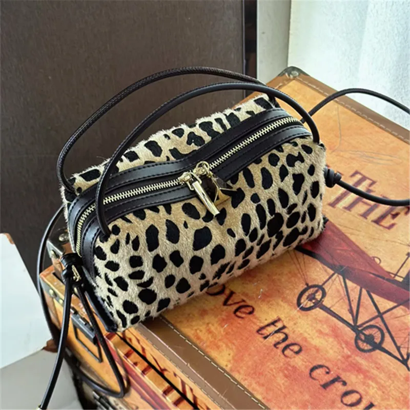 NEW 2026 Autumn New Premium pu leather Fashion Versatile Square Box Bag Women's Leopard Print Crossbody Purse