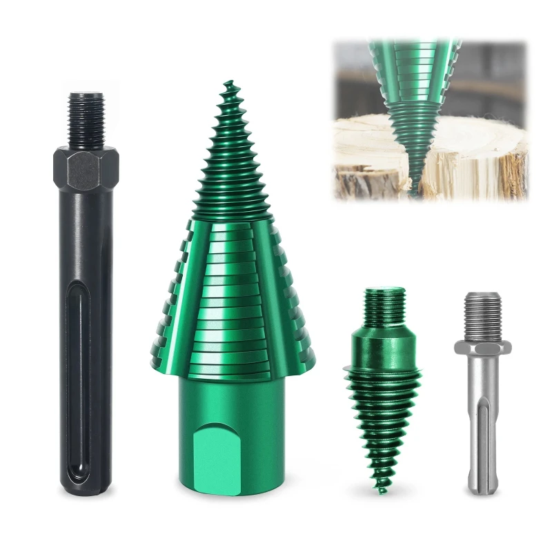 Split Firewood Splitting Artifact, Household Wood Splitting Awl Electric Hammer Special Firewood Splitting Drill